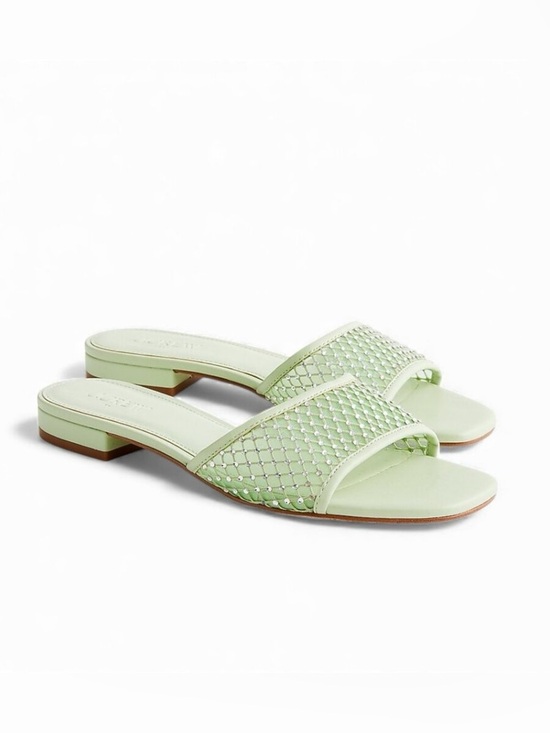 J. Crew Shoes - J. Crew Mint Green Mesh Rhinestone Crystal-Embellished Slide Sandals